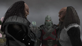 Martok reunites with Gowron in Koth.