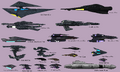 Size chart of playable and non-playable Dominion and Tholian Cruisers, Frigates, and Escorts.