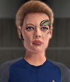 Seven, as seen in the Delta Quadrant and Iconian War story arc