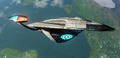 The Enterprise just after her refit, orbiting Bajor