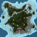 Map of approximate artifact locations