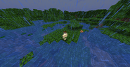 A custom flooded mangrove biome.