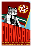 Propaganda poster featuring Kuvala Serebra.