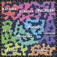 Map displaying the regions of continents of Eldham