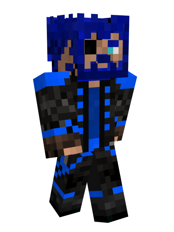 Minecraft Blue Creeper Hoodie Skin