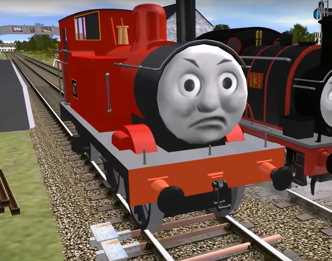 Red and black tank engine