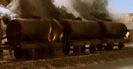 Black fuel tankers (on fire)