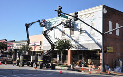 Downtown Hawkins Filming Preparations