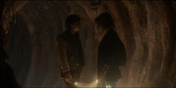 Will and Robin having a heart-to-heart in the tunnels