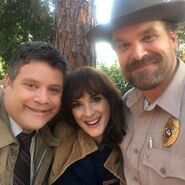 Sean Astin, Winona Ryder and David Harbour