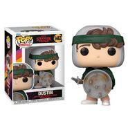 Dustin with a shield Funko Pop.