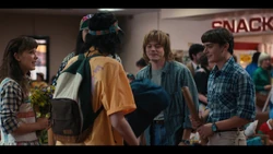 Will, Jonathan, and El greeting Mike at the airport.