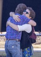 Joe & Gaten friendly hugs