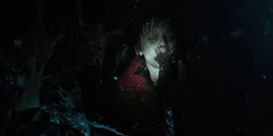 A captured Will, with a  extending down his throat.