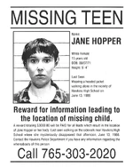 Jane Hopper - Missing Poster