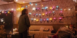 Will communicates with  via the Christmas lights.