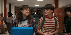 Will and El at their new school in Lenora Hills, California.