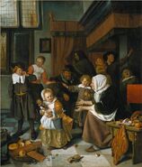 Jan Steen (NL) Fest af St. Nicholas.