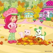 Pets in leaves autumn