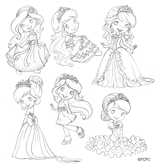 strawberry shortcake princess coloring page