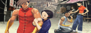 Street Fighter III: 3rd Strike, Hoimei y Shaomei con Yun y Yang.