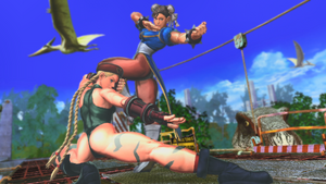 Guile and Chun Li Guile Stage Street Fighter 2 Canvas 