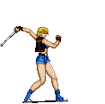 Lucia with a baton in Final Fight 3