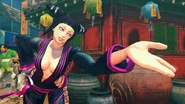 A screenshot of Juri's second costume (SSFIV).