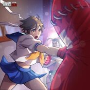 Street Fighter: Duel: Sakura training in Dan's Dojo.