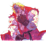 Ken's lose screen art. (Street Fighter III: New Generation)