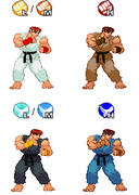 Ryu's costume colors as they appear in the Sega Saturn version of X-Men Vs. Street Fighter