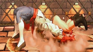 Vega slamming  to the ground using Rainbow Suplex.