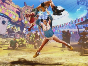 Lily tossing Cammy away.