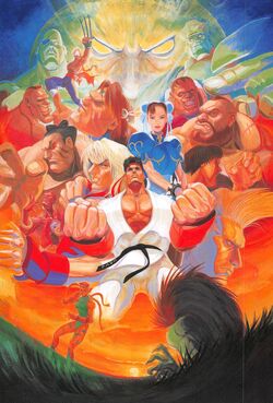 Illustration + digital enhancement Akuma, Super Street Fighter II Turbo, Capcom