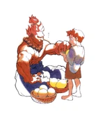 Illustration in Street Fighter Alpha.