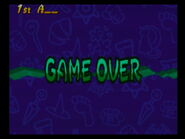 A game over in Super Gem Fighter.