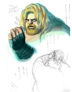Rufus' concept art in Street Fighter IV.