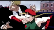 Cammy knocking out a bodyguard.