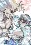 Ryu vs Sagat art for a Super Street Fighter IIX Large-scale 3on3 tournament (2016.8.24)