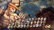 Super Street Fighter IV's character select screen.