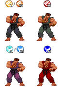 Ryu's costume colors (Akuma Mode) as they appear in the Sony PlayStation version of Marvel vs. Capcom