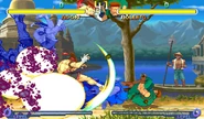 Adon's Level 3 Jaguar Revolver against Rolento's Level 3 Mine Sweeper in Street Fighter Alpha 2.