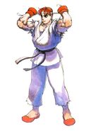 Ilustración nueva para la versión de Street Fighter incluida en Capcom Classics Collection.