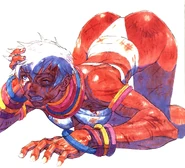 Street Fighter III: New Generation: Lose screen art by Kinu Nishimura.