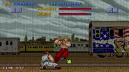 Ryu using his crouching hard kick against Joe. There are no traditional sweeps in the original Street Fighter.