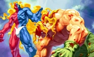 Street Fighter III: New Generation: Gill's win screen.