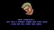 An example of the only losing quote from defeated opponents (such as Joe being shown here) in the original Street Fighter with the exception of Sagat.