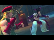 Juri, before fighting a rival battle against her as Cammy.