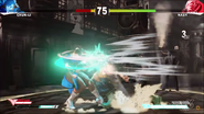 Charlie cancels the recovery of a Sonic Boom in order to continue a combo performed on Chun-Li.