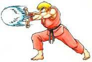 Ken performing a Hadoken from Street Fighter II